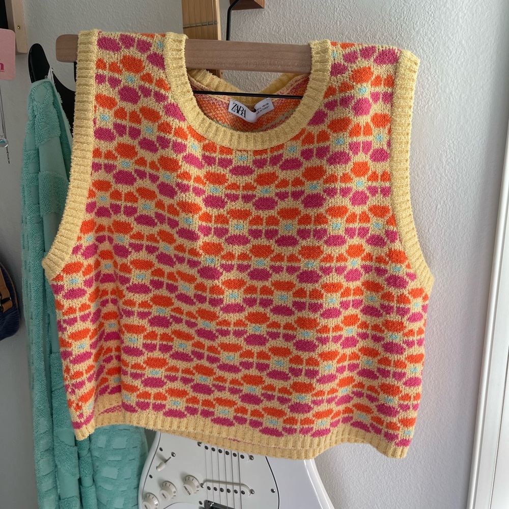 Zara Jacquard Sweater Vest